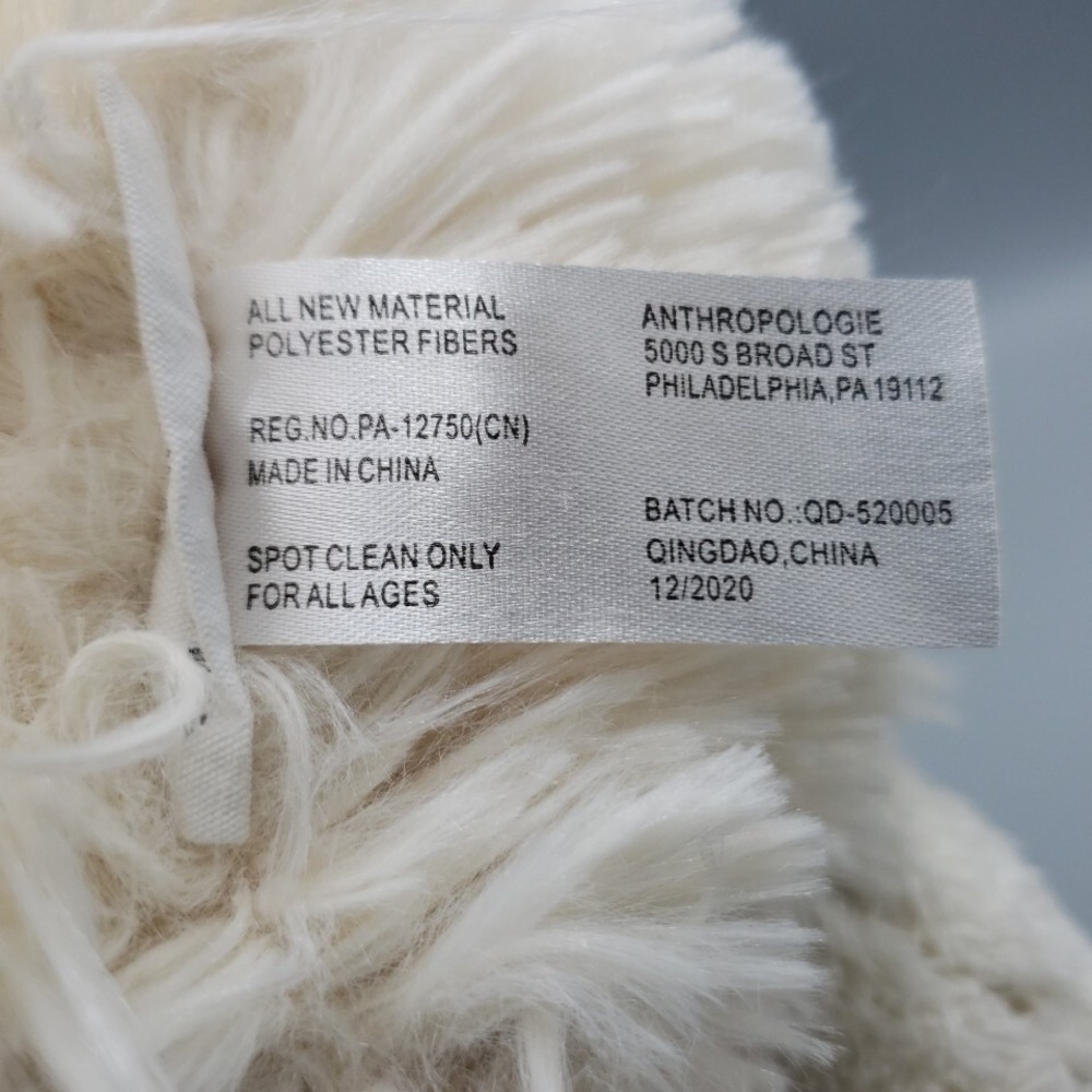 Llama Stuffed Animal Toy Anthropologie Plush Off White 14" Super Soft & Cozy - Picture 11 of 12